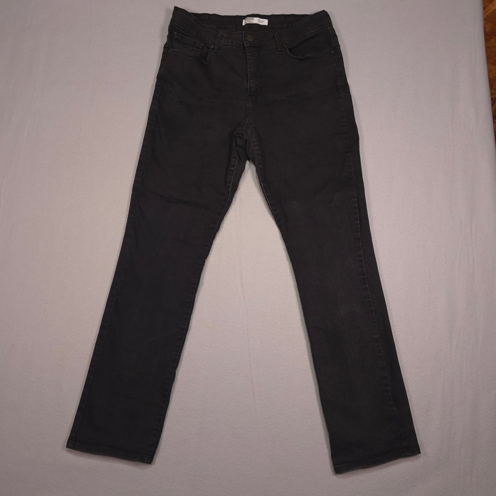 Signature by Levi Strauss Totally Shaping Straight Jeans Black Mens 32x32 14M